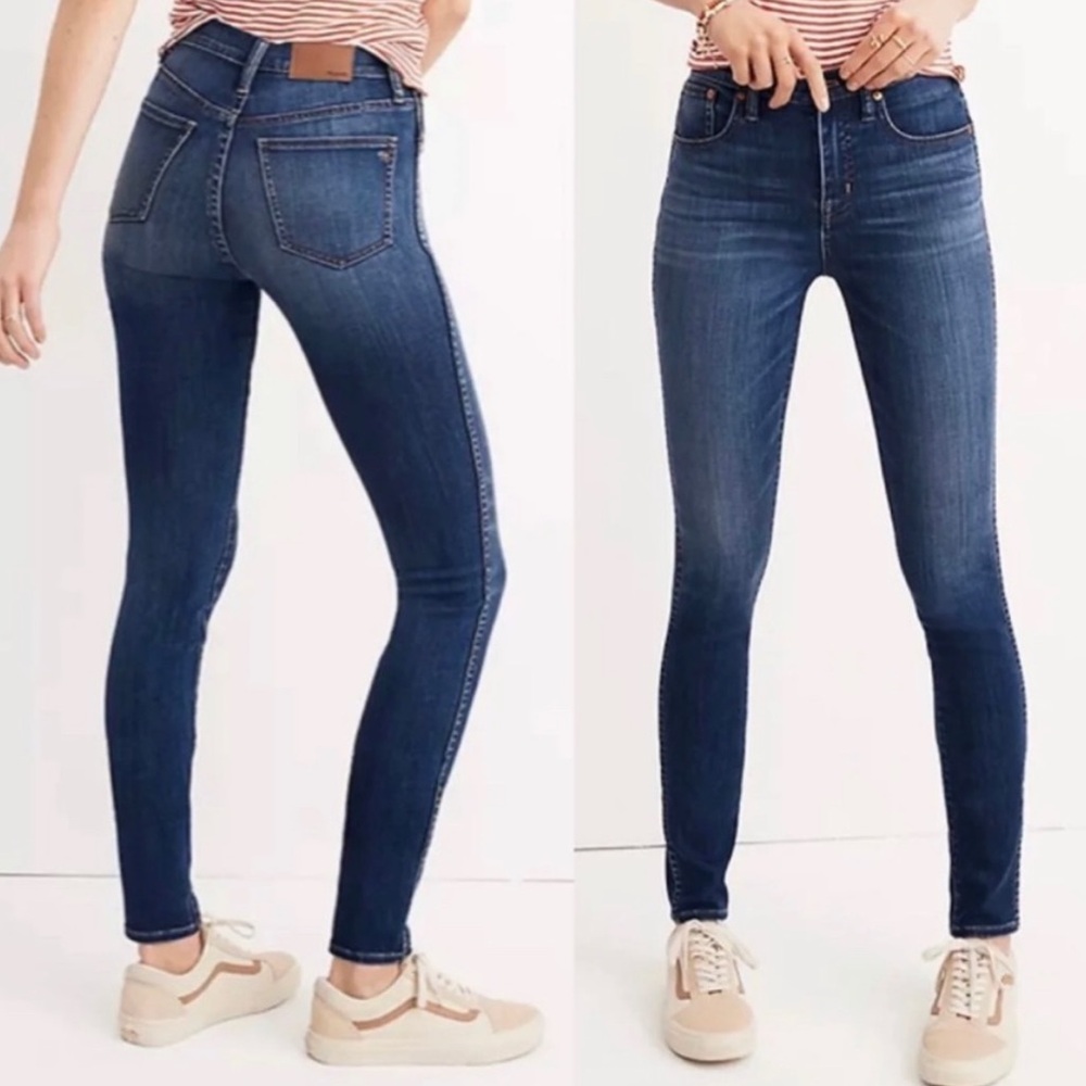 Madewell 10” High-Rise Skinny medium dark blue wash Jeans size 24